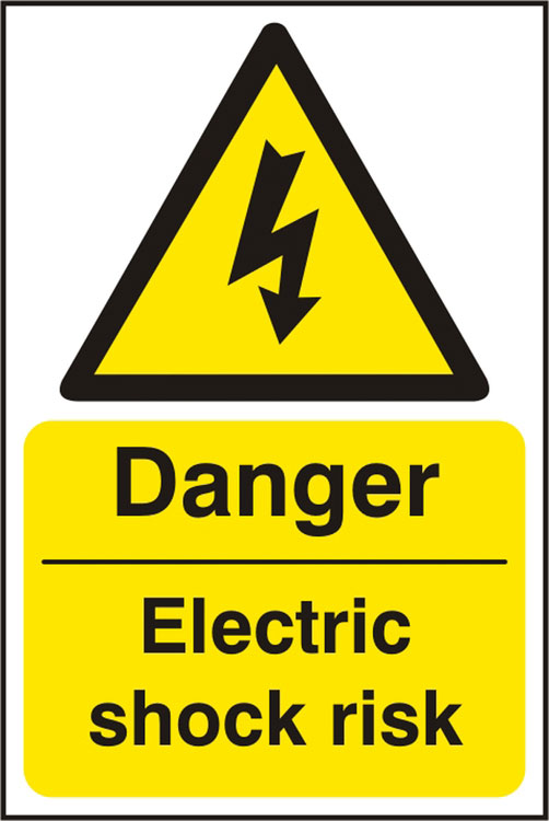 DANGER ELECTRIC SHOCK RISK SIGN - BSS11013