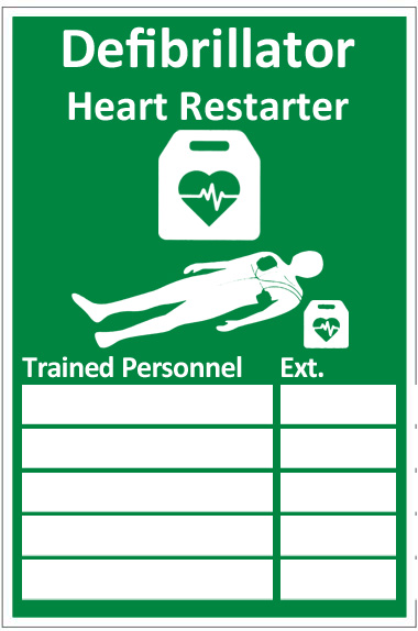 AED TRAINED PERSONNEL SIGN  - CM1327