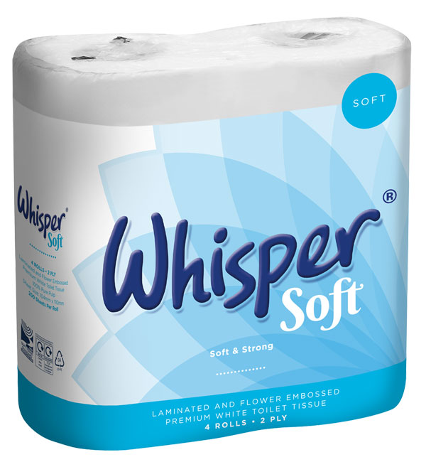 WHISPER SOFT LUXURY TOILET ROLL 2PLY - NWWSOFT2