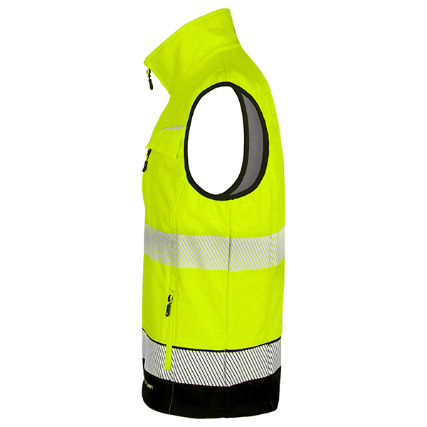 Beeswift Deltic Two-Tone Hi-Vis Softshell Rail Bodywarmer SATURN YELLOW ...