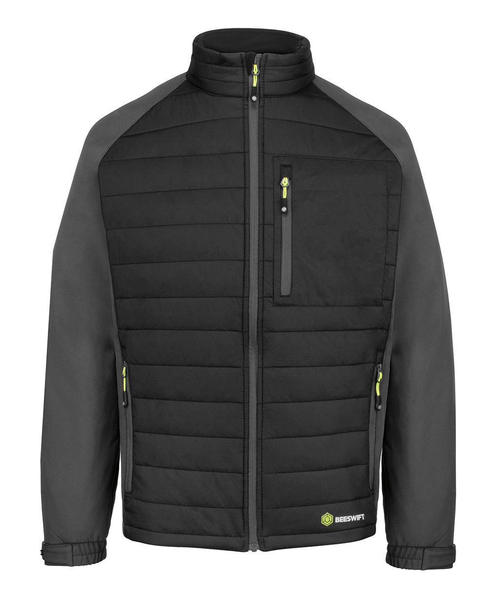 Beeswift Flex Workwear Padded Jacket BLACK/GREY SFPJBLGY